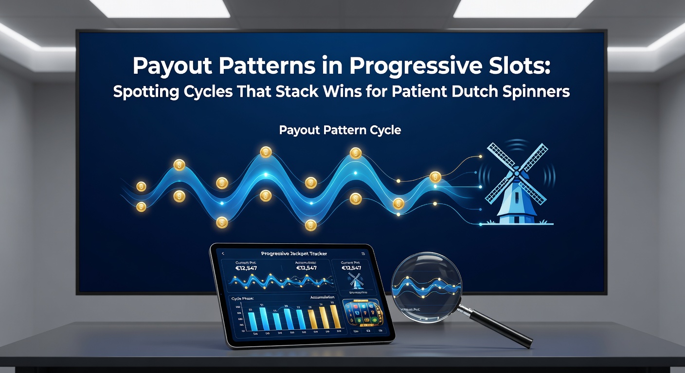 Schermafbeelding van een progressieve slotmachine met een groeiende jackpotmeter en draaiende rollen vol symbolen die op een grote uitbetaling wijzen